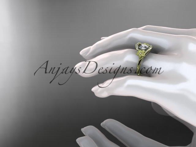 14kt yellow gold diamond unique engagement ring ADLR166 - AnjaysDesigns