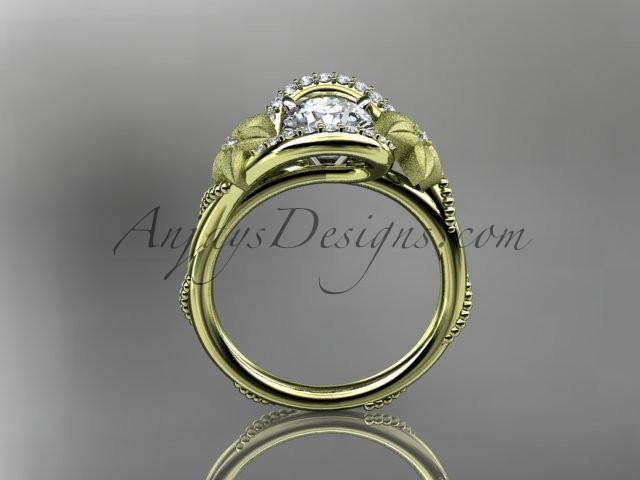 14kt yellow gold diamond unique engagement ring ADLR166 - AnjaysDesigns