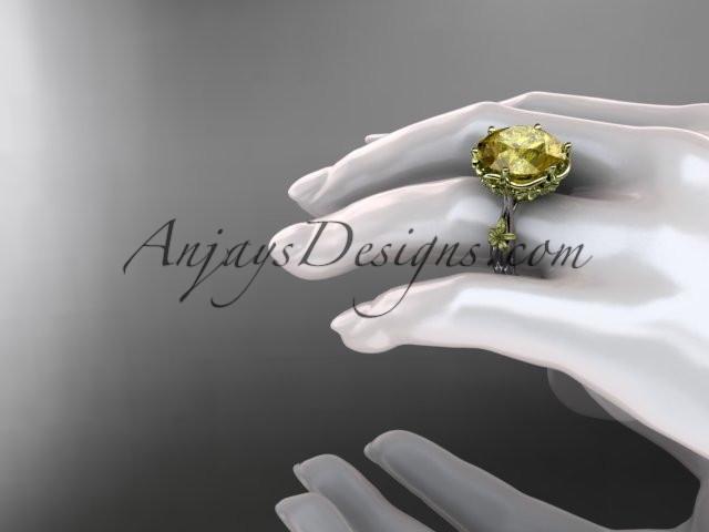 14kt 2 - tone gold floral, leaf and vine \"Basket of Love\" ring ADLR176 nature inspired jewelry - AnjaysDesigns