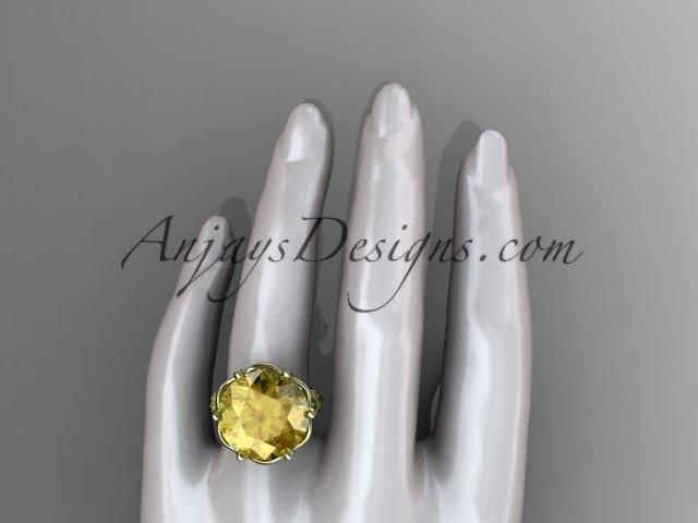 14kt 2 - tone gold floral, leaf and vine \"Basket of Love\" ring ADLR176 nature inspired jewelry - AnjaysDesigns