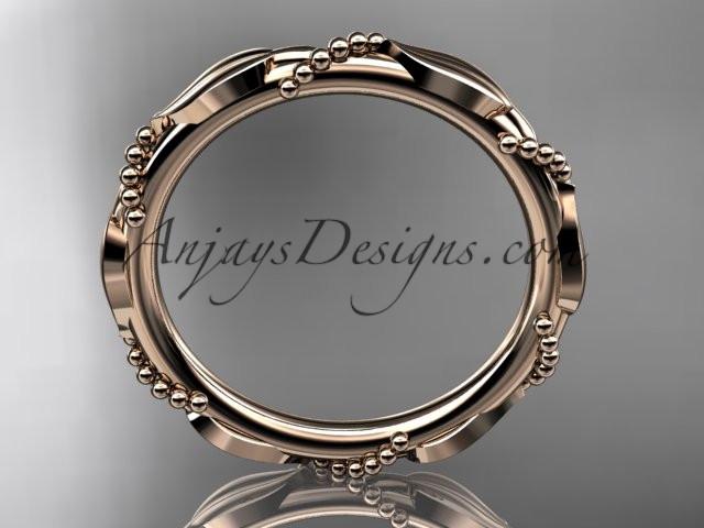 14k rose gold engagement ring, wedding band ADLR178B - AnjaysDesigns