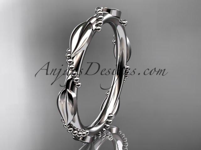 14k white gold engagement ring, wedding band ADLR178B - AnjaysDesigns