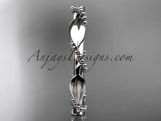 14k white gold engagement ring, wedding band ADLR178B - AnjaysDesigns