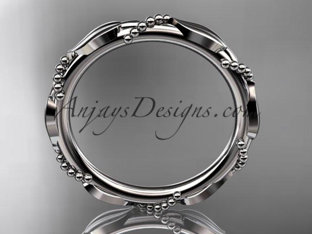 14k white gold engagement ring, wedding band ADLR178B - AnjaysDesigns