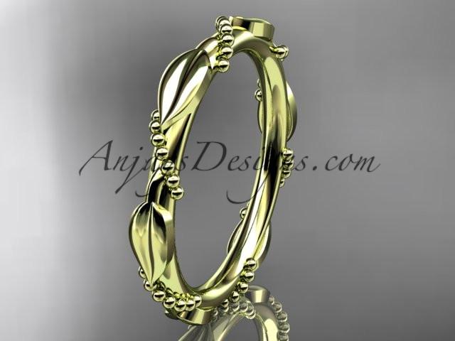14k yellow gold engagement ring, wedding band ADLR178B - AnjaysDesigns