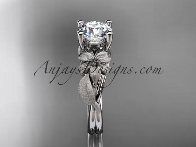 platinum diamond leaf and vine wedding ring, engagement ring ADLR189 - AnjaysDesigns
