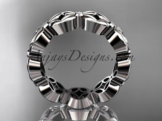 platinum  diamond flower wedding ring,engagement ring,wedding band ADLR18 - AnjaysDesigns