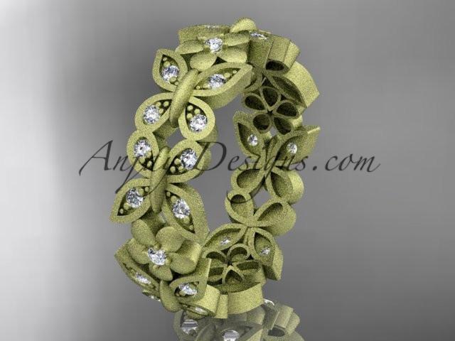 14kt yellow gold butterfly engagement ring, wedding band ADLR198B - AnjaysDesigns