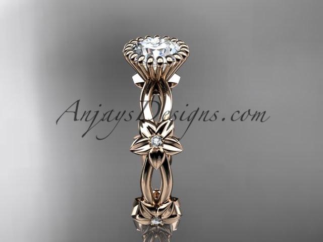 14k rose gold diamond leaf and vine wedding ring,engagement ring ADLR19D - AnjaysDesigns, Unique Engagement Rings - Jewelry, Anjays Designs - AnjaysDesigns, AnjaysDesigns - AnjaysDesigns.co, 