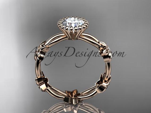 14k rose gold diamond leaf and vine wedding ring,engagement ring ADLR19D - AnjaysDesigns, Unique Engagement Rings - Jewelry, Anjays Designs - AnjaysDesigns, AnjaysDesigns - AnjaysDesigns.co, 