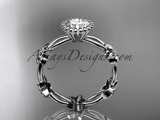 platinum diamond leaf and vine wedding ring,engagement ring ADLR19D - AnjaysDesigns