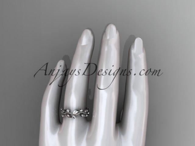 platinum diamond leaf and vine wedding ring,engagement ring,wedding band ADLR1B - AnjaysDesigns