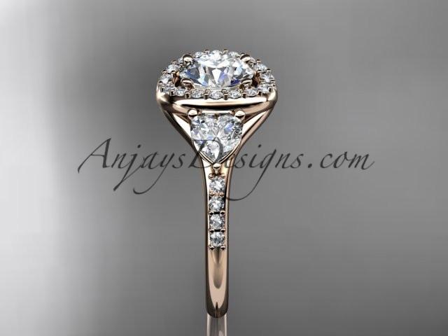 14kt rose gold diamond unique engagement ring,wedding ring  ADLR201 - AnjaysDesigns