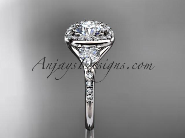 14kt white gold diamond unique engagement ring,wedding ring  ADLR201 - AnjaysDesigns