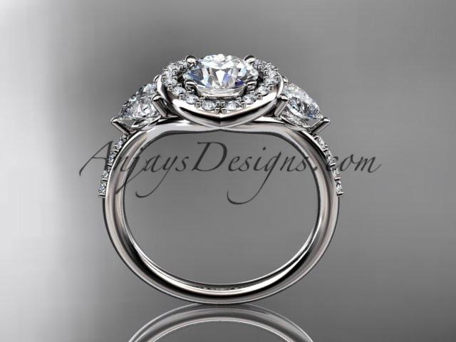 14kt white gold diamond unique engagement ring,wedding ring  ADLR201 - AnjaysDesigns