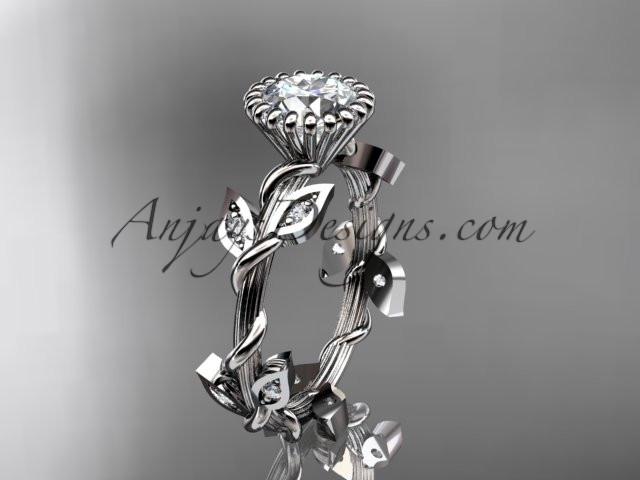 platinum diamond leaf and vine wedding ring,engagement ring ADLR20A - AnjaysDesigns