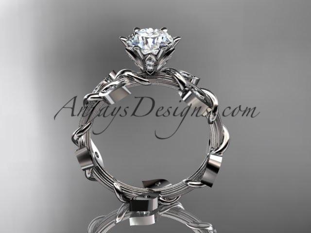 platinum diamond leaf and vine wedding ring,engagement ring ADLR20 - AnjaysDesigns