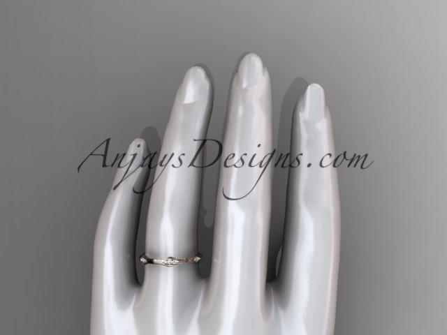 14k rose gold diamond vine wedding ring, engagement ring ADLR21AB - AnjaysDesigns