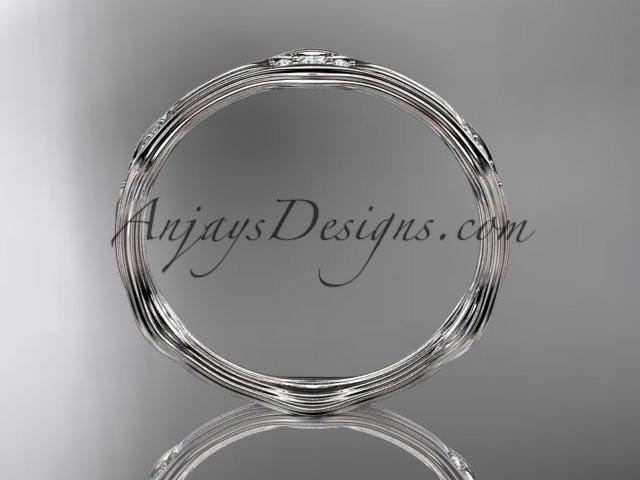 14k white gold diamond vine wedding ring, engagement ring ADLR21AB - AnjaysDesigns