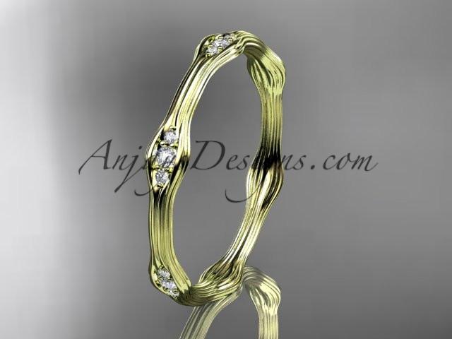 14kt yellow gold diamond vine wedding ring, engagement ring ADLR21AB - AnjaysDesigns