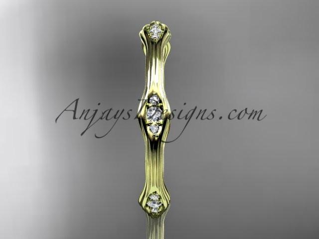 14kt yellow gold diamond vine wedding ring, engagement ring ADLR21AB - AnjaysDesigns