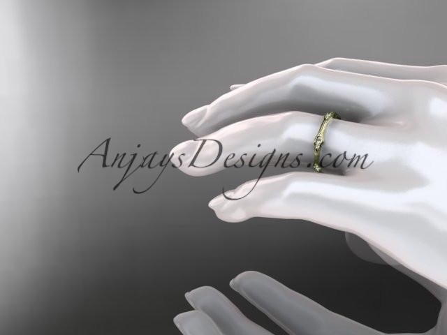 14kt yellow gold diamond vine wedding ring, engagement ring ADLR21AB - AnjaysDesigns