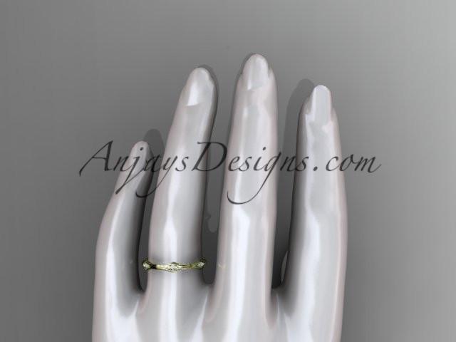 14kt yellow gold diamond vine wedding ring, engagement ring ADLR21AB - AnjaysDesigns