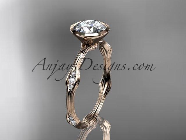 14k rose gold diamond vine wedding ring,engagement ring ADLR21A - AnjaysDesigns