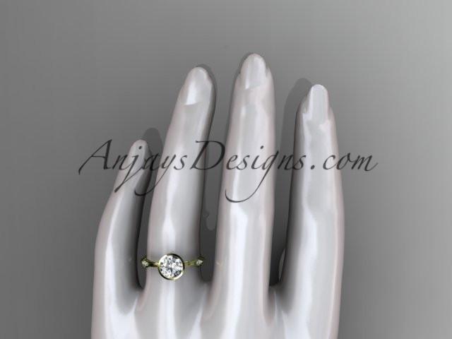 14k yellow gold diamond vine wedding ring, engagement ring ADLR21A - AnjaysDesigns