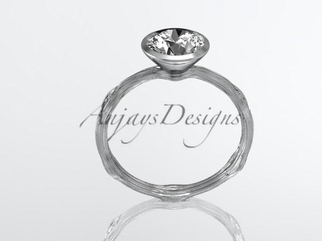 platinum diamond vine wedding ring,engagement ring ADLR21A - AnjaysDesigns