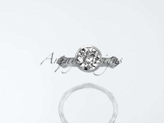 platinum diamond vine wedding ring,engagement ring ADLR21A - AnjaysDesigns