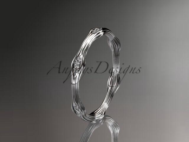 platinum diamond vine wedding ring, engagement ring ADLR21AB - AnjaysDesigns