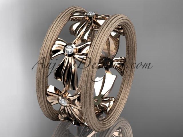 14kt rose gold bow wedding ring, engagement ring ADLR236 - AnjaysDesigns