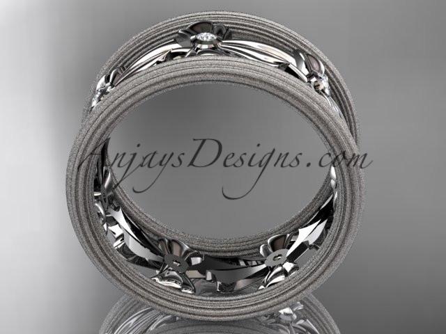 Unique Platinum diamond bow wedding ring, engagement ring ADLR236 - AnjaysDesigns