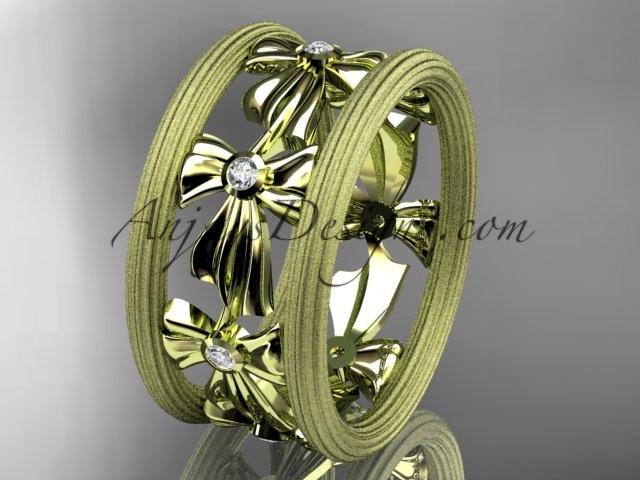 14kt yellow gold bow wedding ring, engagement ring ADLR236 - AnjaysDesigns