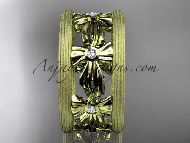 14kt yellow gold bow wedding ring, engagement ring ADLR236 - AnjaysDesigns