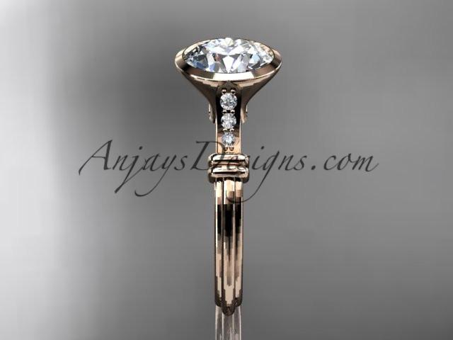 14k rose gold diamond leaf and vine wedding ring,engagement ring ADLR23 - AnjaysDesigns, Unique Engagement Rings - Jewelry, Anjays Designs - AnjaysDesigns, AnjaysDesigns - AnjaysDesigns.co, 