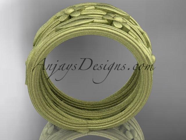 14kt yellow gold leaf and vine, floral wedding band, engagement ring ADLR242G - AnjaysDesigns