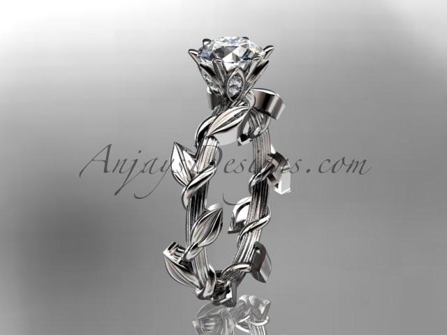 Unique platinum diamond floral wedding ring,engagement ring ADLR248 - AnjaysDesigns