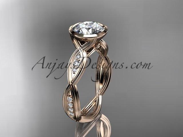 14k rose gold diamond leaf and vine wedding ring,engagement ring ADLR24 - AnjaysDesigns, Unique Engagement Rings - Jewelry, Anjays Designs - AnjaysDesigns, AnjaysDesigns - AnjaysDesigns.co, 
