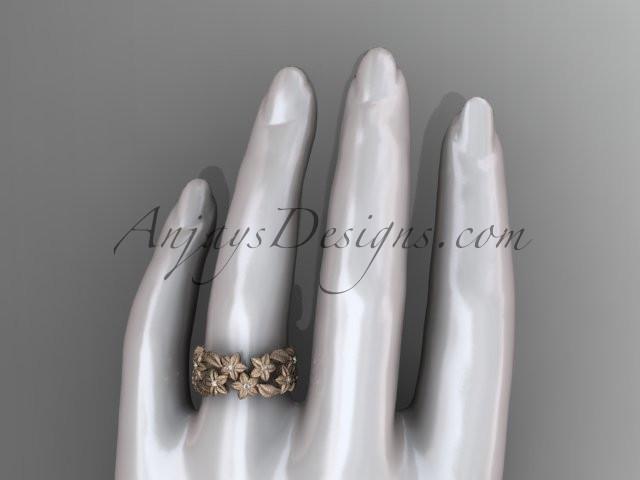 14kt rose gold diamond floral, leaf and vine wedding ring,engagement ring ADLR250 - AnjaysDesigns