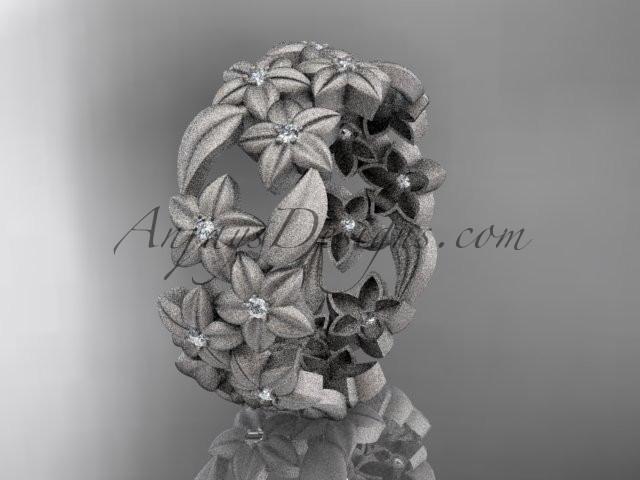14kt white gold diamond floral, leaf and vine wedding ring,engagement ring ADLR250 - AnjaysDesigns