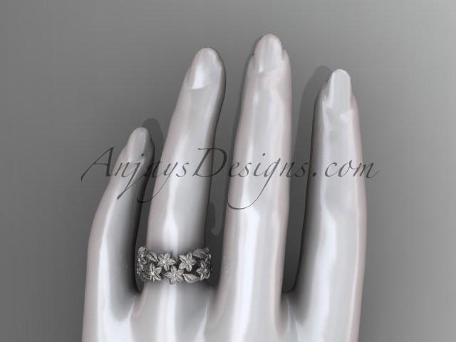 Platinum diamond floral, leaf and vine wedding ring,engagement ring ADLR250 - AnjaysDesigns