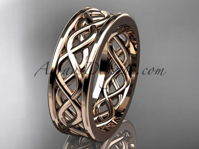14kt rose gold vine wedding band, engagement ring ADLR257G - AnjaysDesigns