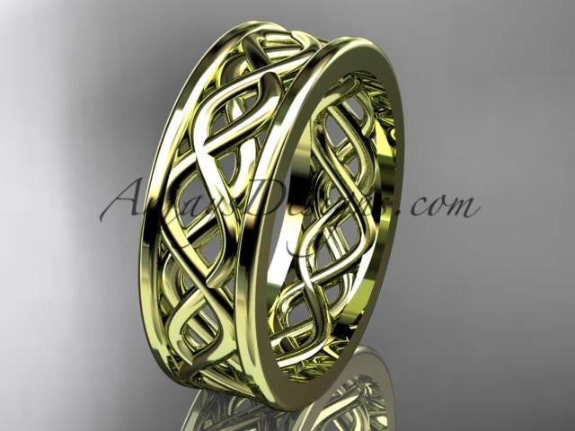 14kt yellow gold vine wedding band, engagement ring ADLR257G - AnjaysDesigns