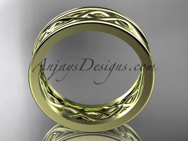 14kt yellow gold vine wedding band, engagement ring ADLR257G - AnjaysDesigns