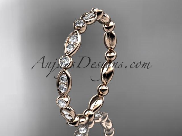 14k rose gold diamond wedding ring,engagement ring ADLR29 - AnjaysDesigns