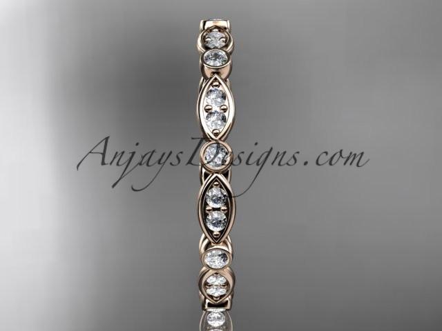 14k rose gold diamond wedding ring,engagement ring ADLR29 - AnjaysDesigns