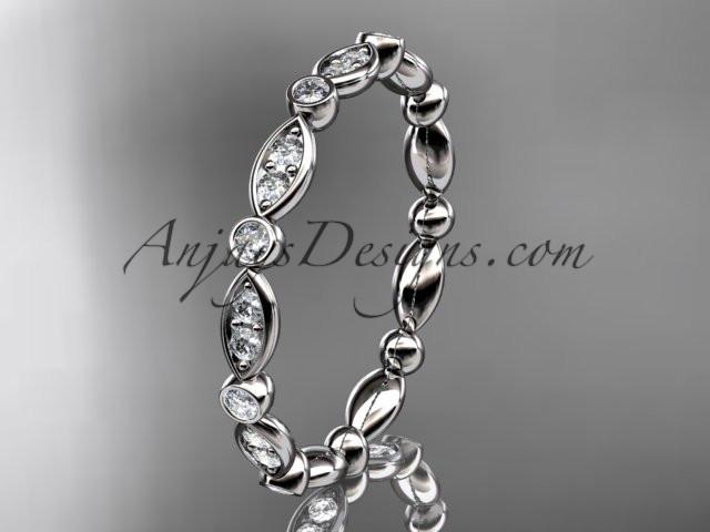 platinum diamond wedding ring, engagement ring ADLR29 - AnjaysDesigns
