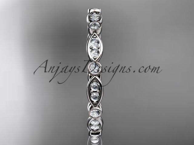 14k white gold diamond wedding ring,engagement ring ADLR29 - AnjaysDesigns